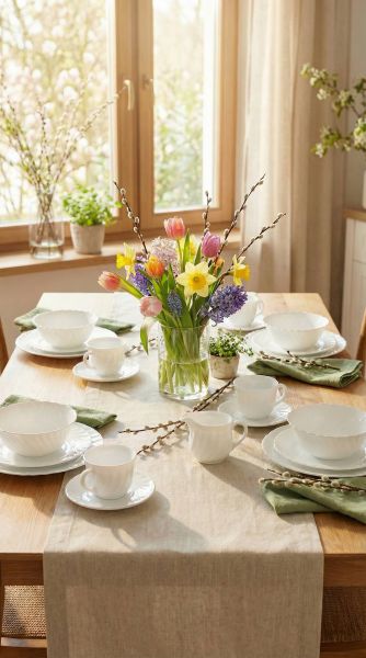 Посуда для сервировки из матового опалового стекла